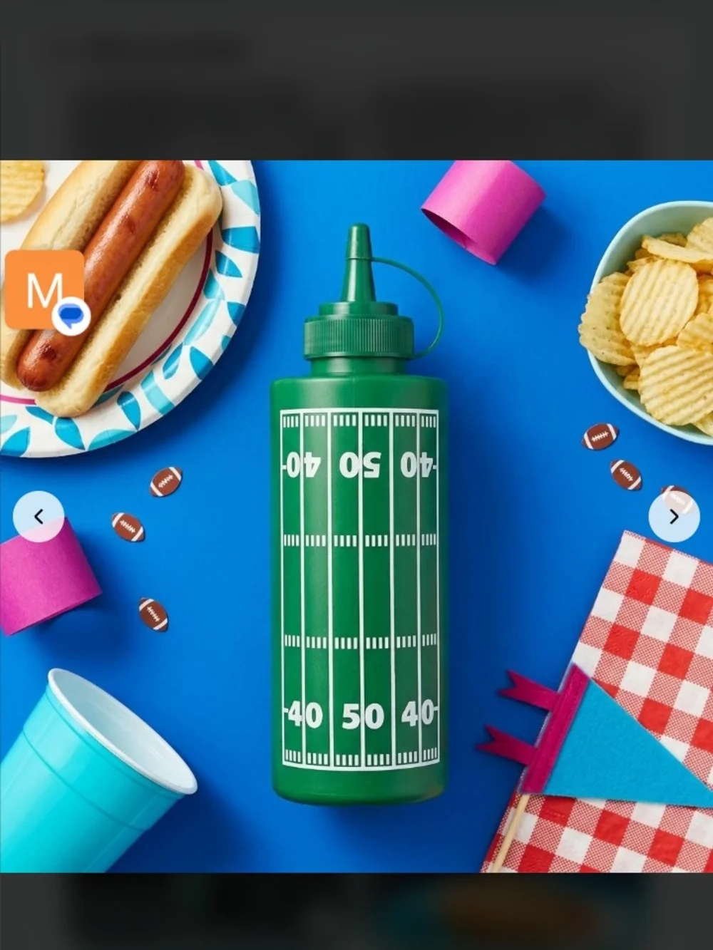Green Football Field Themed Condiment Squeeze Bottle